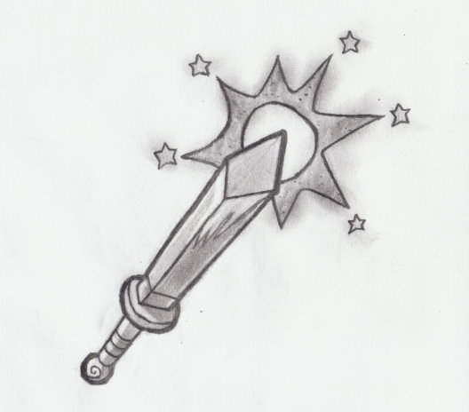 Toon Link's sword. It was really, really hard to get this one to look right. I redid parts of it over and over again to get the proportions right. I like the shading on this one.