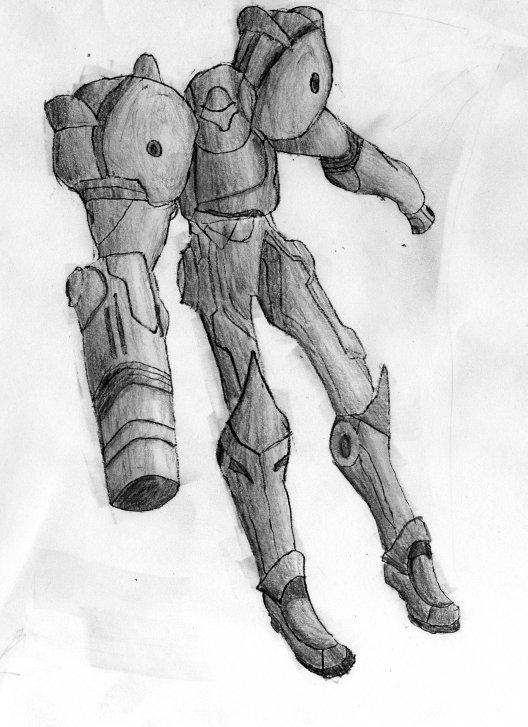 This was one of my earlier drawings. It is of Samus, from Metroid games. All the errors in this drawing bother me, I may redo it sometime.