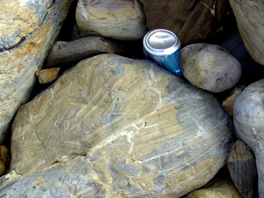 Now that I look at it again, this photo kind of reminds me of a foot. The bottom-left rock is the foot and the top-right rocks (and soda can) are the toes. Hmmm.
